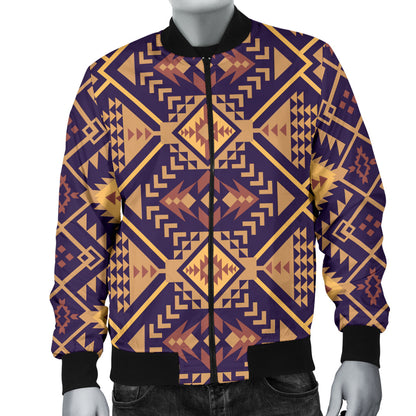 Aztec Pattern Print Design 09 Men Bomber Jacket