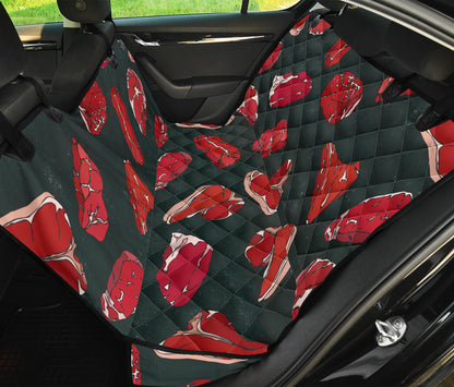 Meat Pattern Print Design 01 Rear Dog Car Seat Cover Hammock
