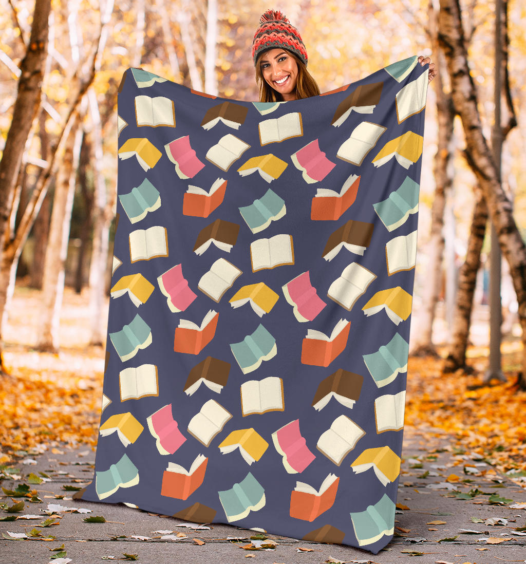 Book Pattern Print Design 01 Premium Blanket