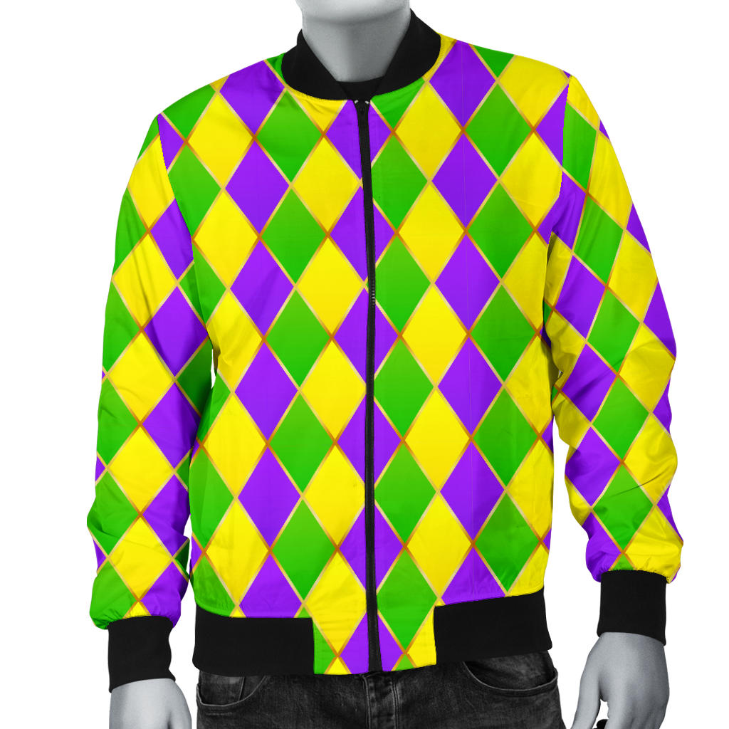 Mardi Gras Pattern Print Design 01 Men Bomber Jacket