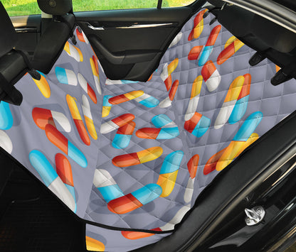 Pill Pattern Print Design A01 Rear Dog Car Seat Cover Hammock