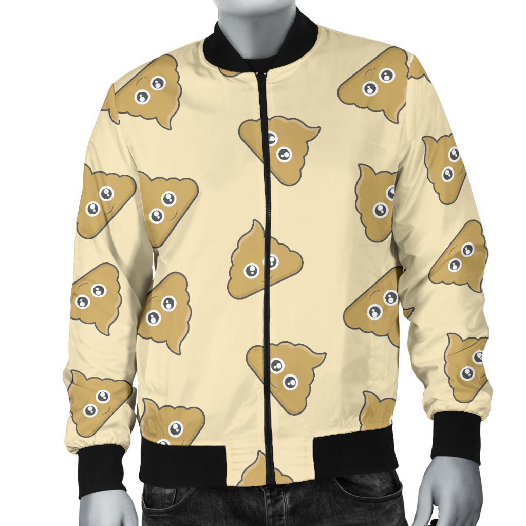 Poop Emoji Pattern Print Design A02 Men Bomber Jacket