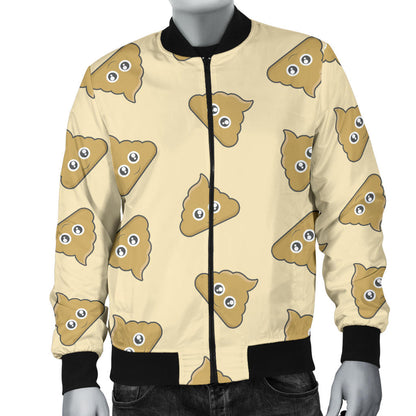 Poop Emoji Pattern Print Design A02 Men Bomber Jacket