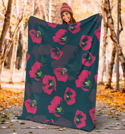 Morning Glory Pattern Print Design 01 Premium Blanket