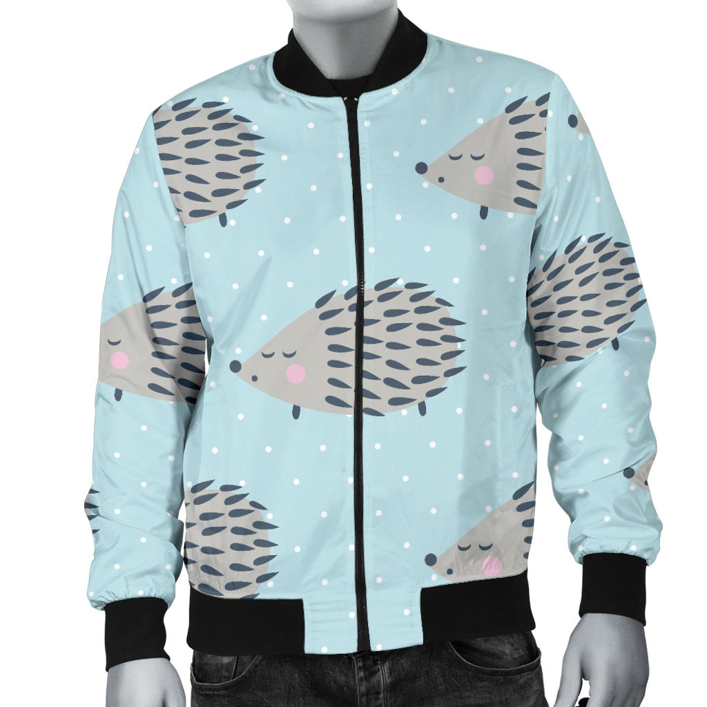 Hedgehog Pattern Print Design 02 Men Bomber Jacket
