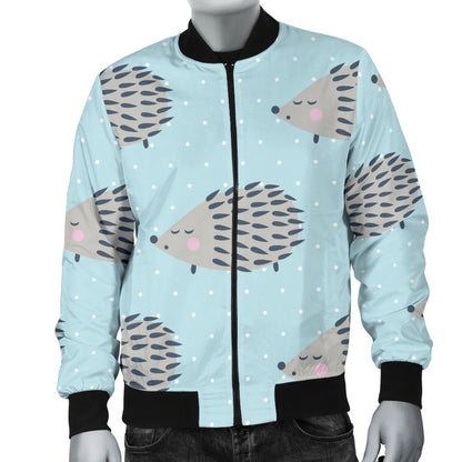 Hedgehog Pattern Print Design 02 Men Bomber Jacket