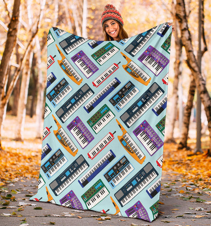 Synthesizer Pattern Print Design 02 Premium Blanket