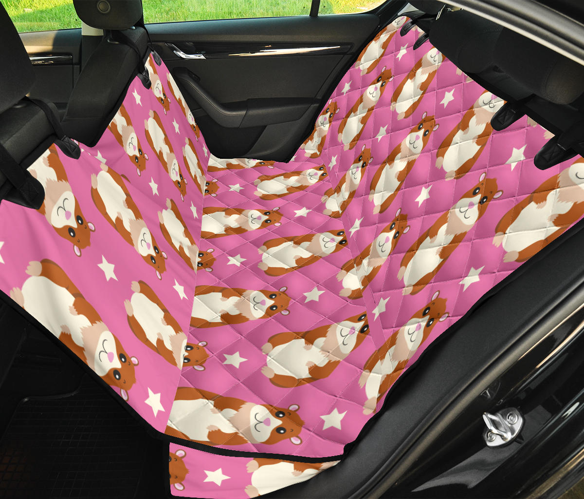 Hamster Cute Pattern Print Design 02 Rear Dog Car Seat Cover Hammock