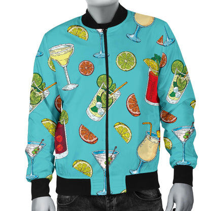 Cocktail Pattern Print Design 05 Men Bomber Jacket