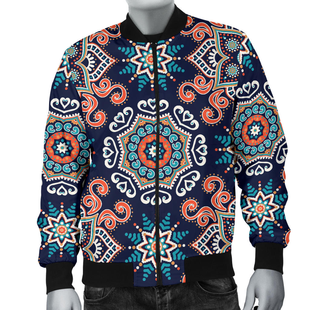 Bohemian Pattern Print Design 02 Men Bomber Jacket