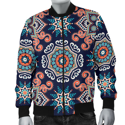 Bohemian Pattern Print Design 02 Men Bomber Jacket