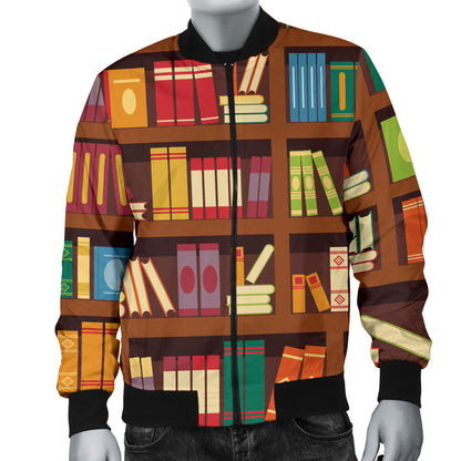 Book Pattern Print Design 06 Men Bomber Jacket