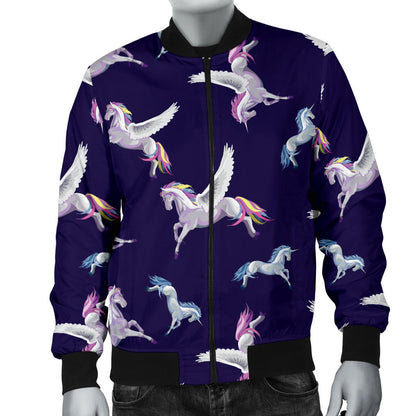 Pegasus Pattern Print Design 02 Men Bomber Jacket