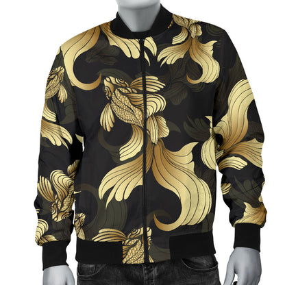 Goldfish Pattern Print Design 02 Men Bomber Jacket