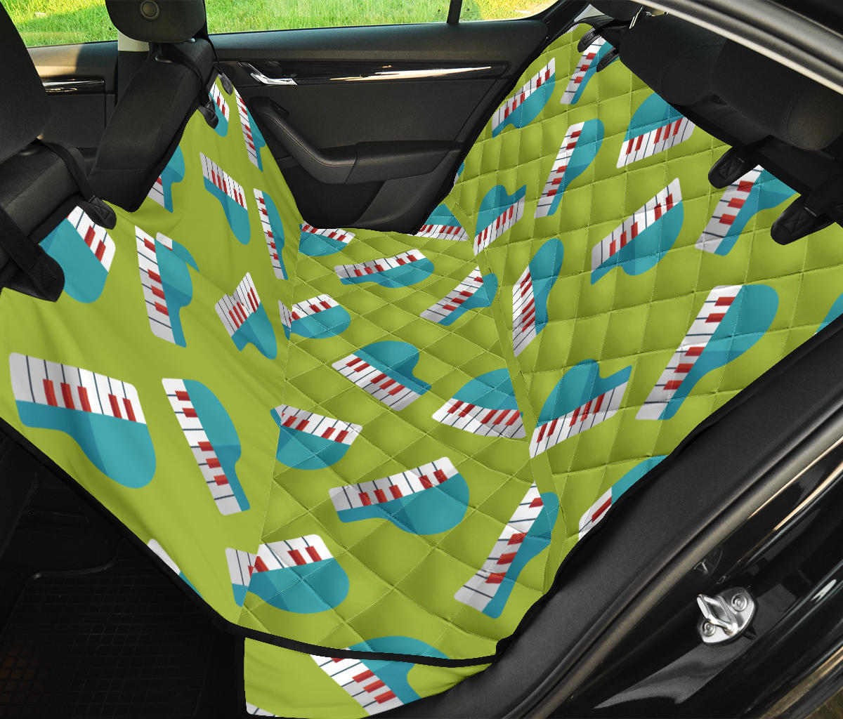 Piano Pattern Print Design 03 Rear Dog Car Seat Cover Hammock