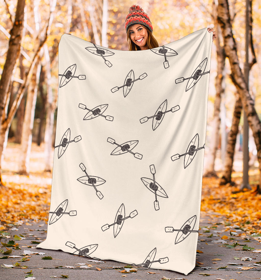 Kayak Pattern Print Design 01 Premium Blanket