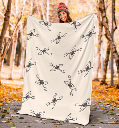 Kayak Pattern Print Design 01 Premium Blanket