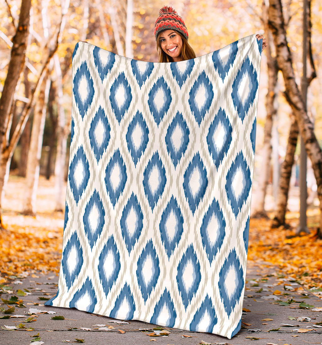 Ikat Pattern Print Design 02 Premium Blanket