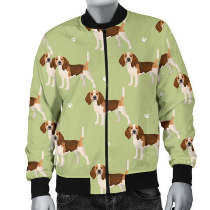 Beagle Pattern Print Design 07 Men Bomber Jacket