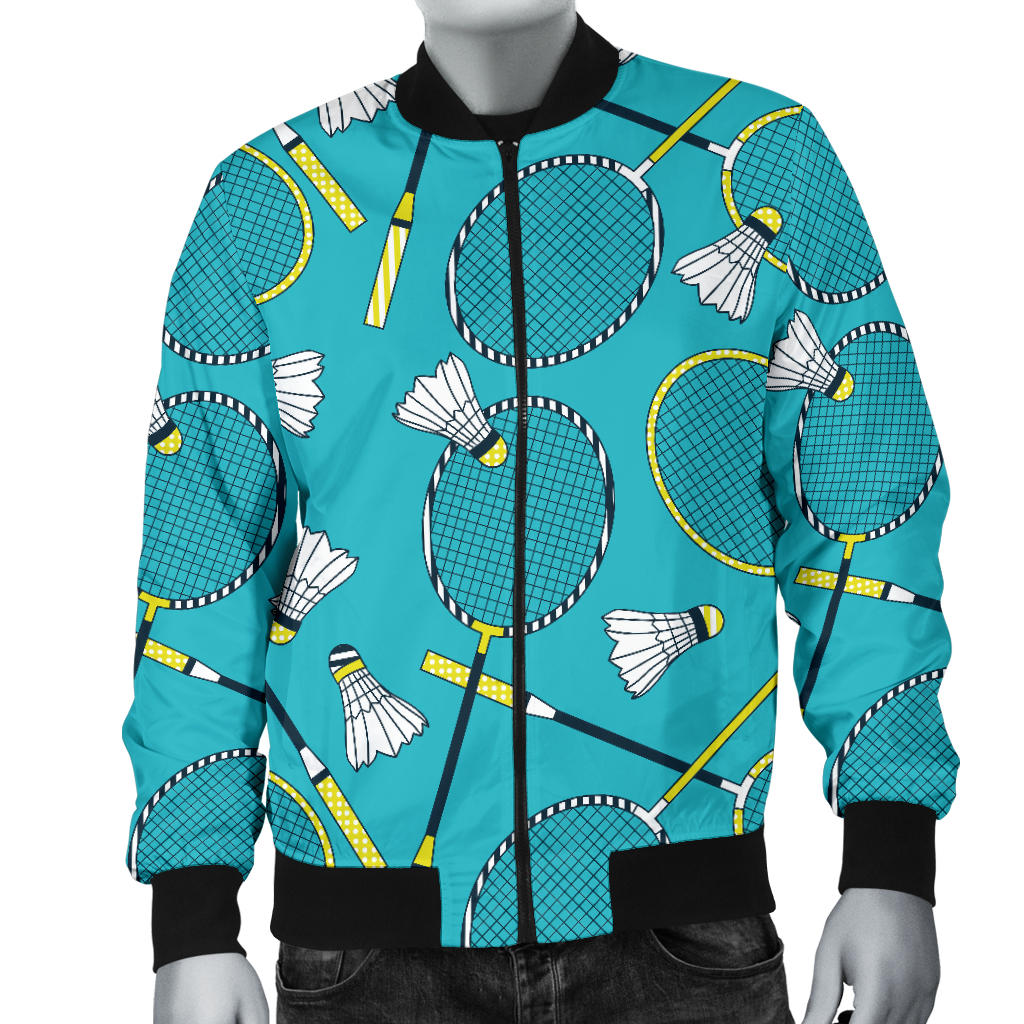 Badminton Pattern Print Design 06 Men Bomber Jacket