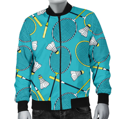 Badminton Pattern Print Design 06 Men Bomber Jacket
