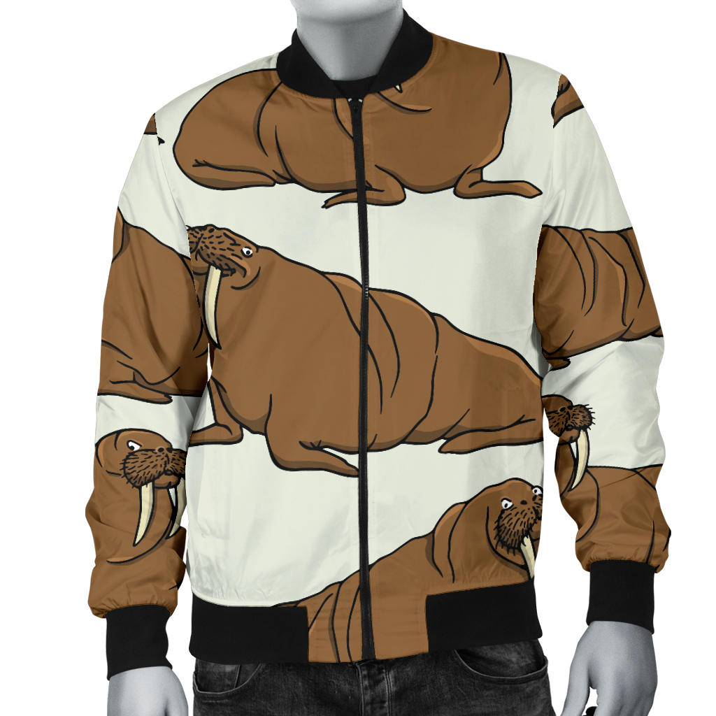 Walrus Pattern Print Design 03 Men Bomber Jacket