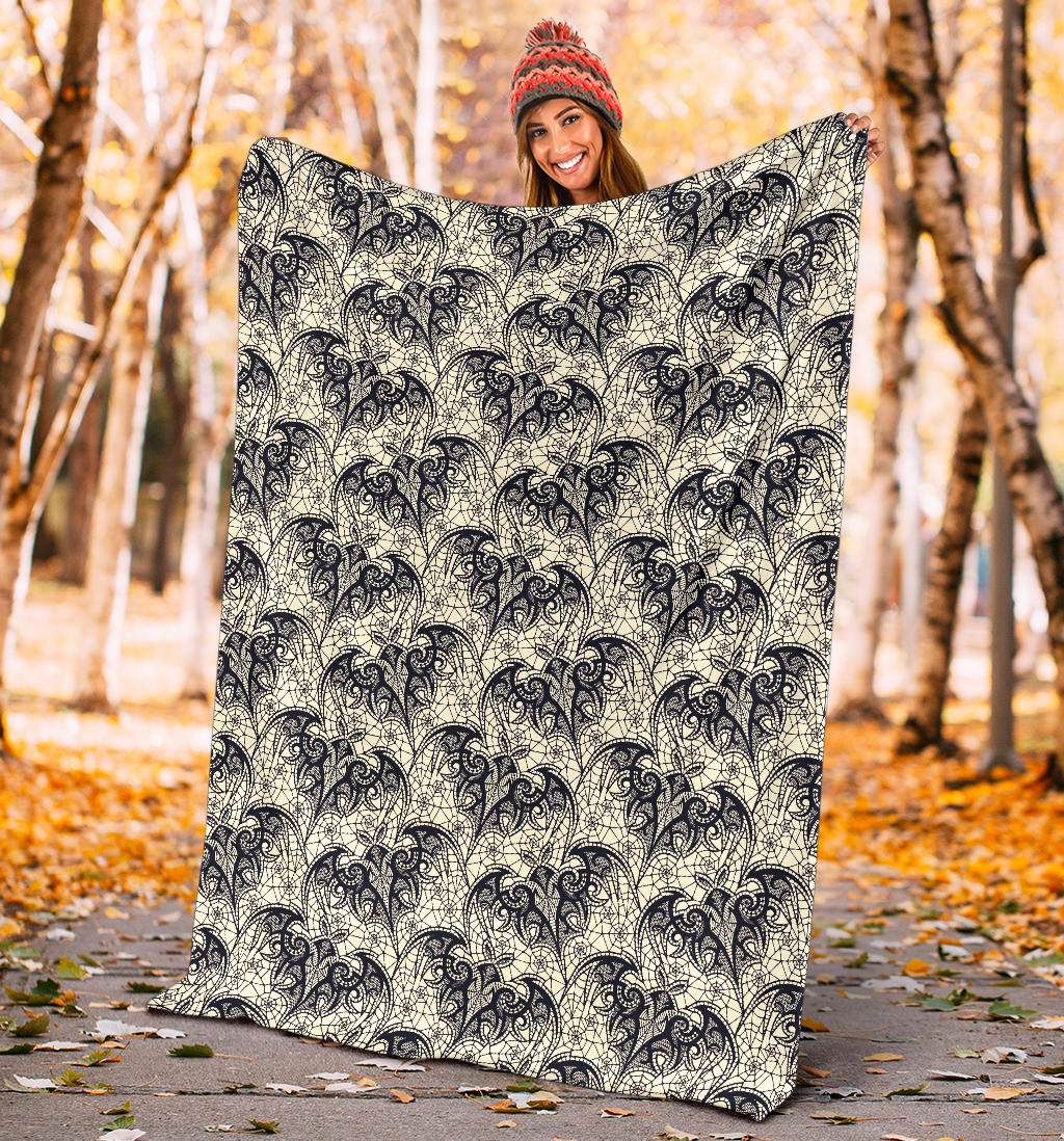 Bat Tribal Pattern Print Design 06 Premium Blanket