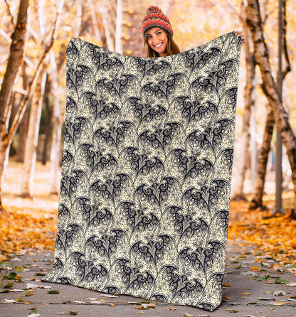 Bat Tribal Pattern Print Design 06 Premium Blanket