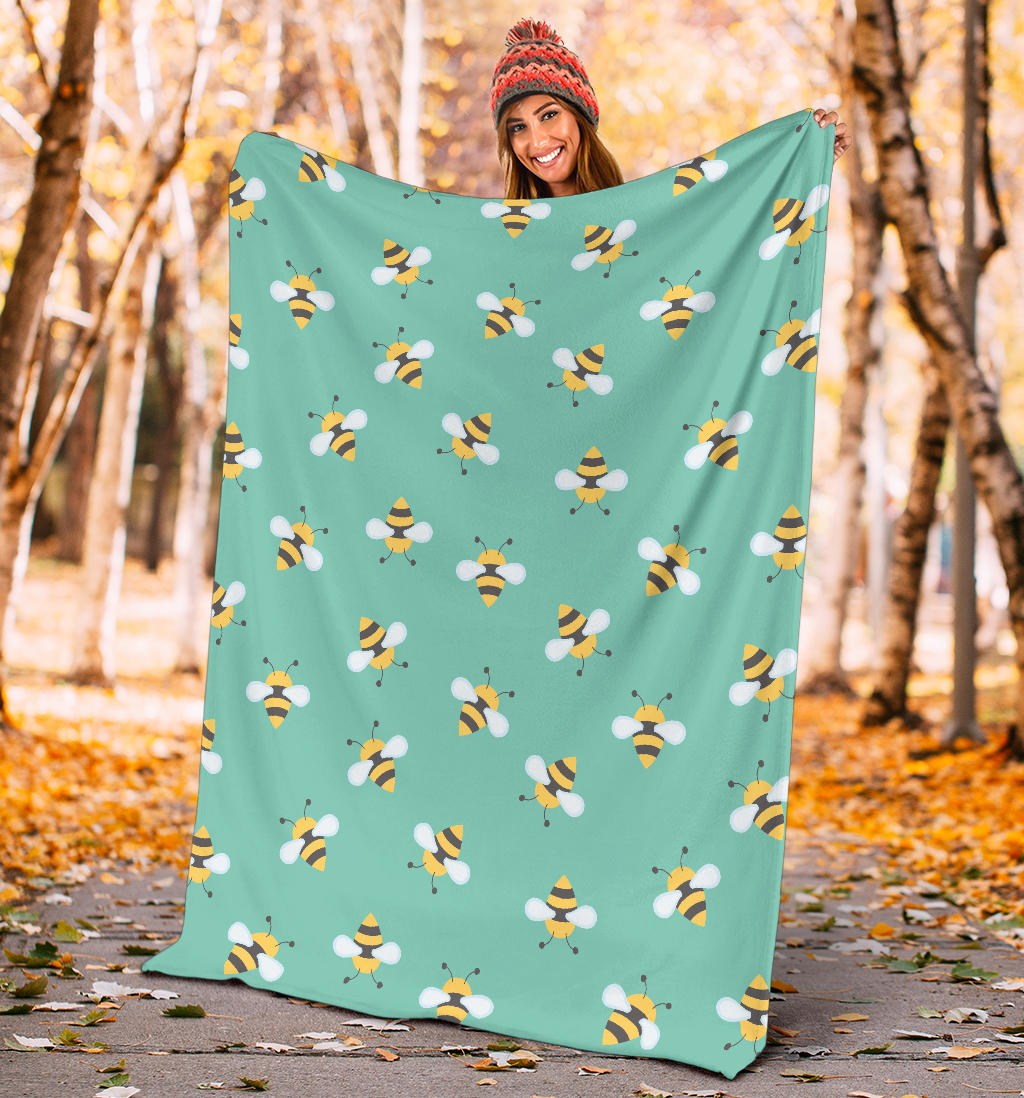 Bee Pattern Print Design 01 Premium Blanket