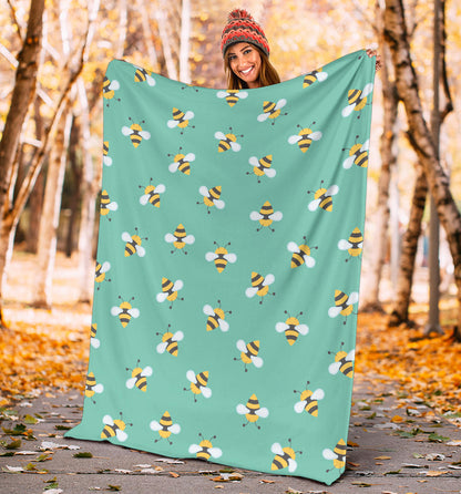 Bee Pattern Print Design 01 Premium Blanket