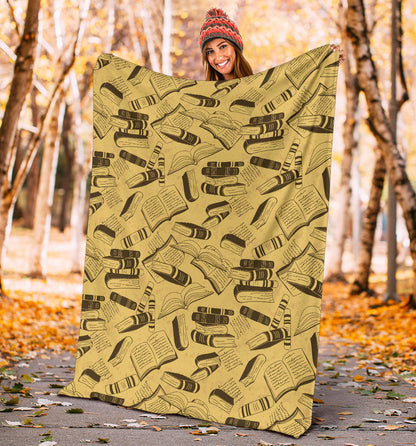 Book Pattern Print Design 02 Premium Blanket
