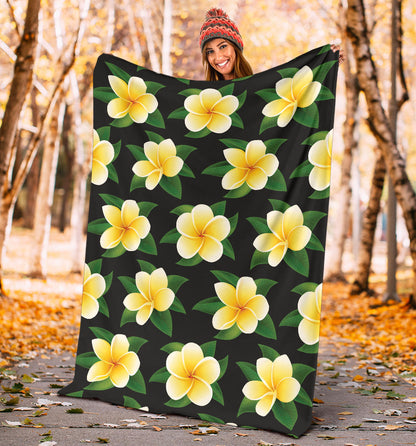 Plumeria Pattern Print Design A03 Premium Blanket
