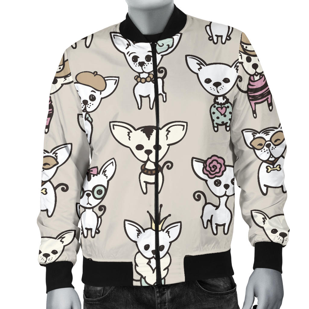 Chihuahua Pattern Print Design 02 Men Bomber Jacket