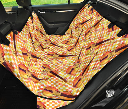 Violin Pattern Print Design 03 Rear Dog Car Seat Cover Hammock
