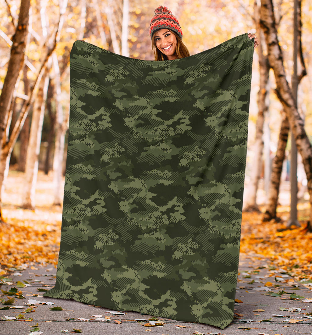 Army Camouflage Pattern Print Design 02 Premium Blanket