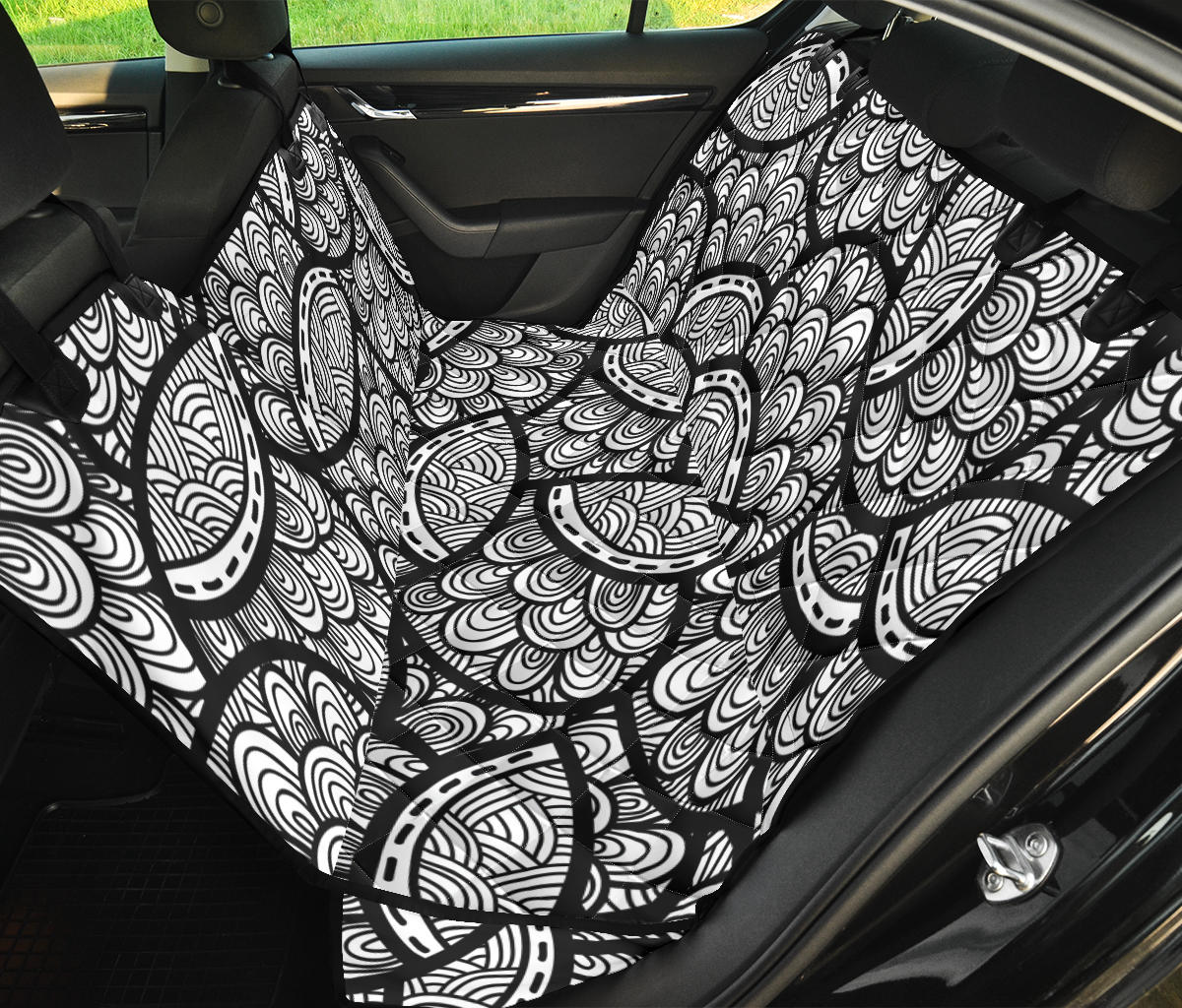 Polynesian Pattern Print Design A01 Rear Dog Car Seat Cover Hammock