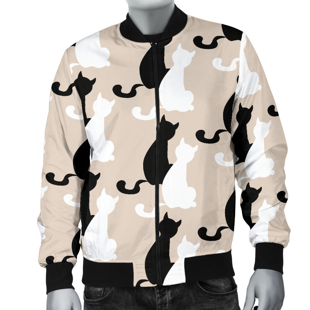 Cat Pattern Print Design 04 Men Bomber Jacket