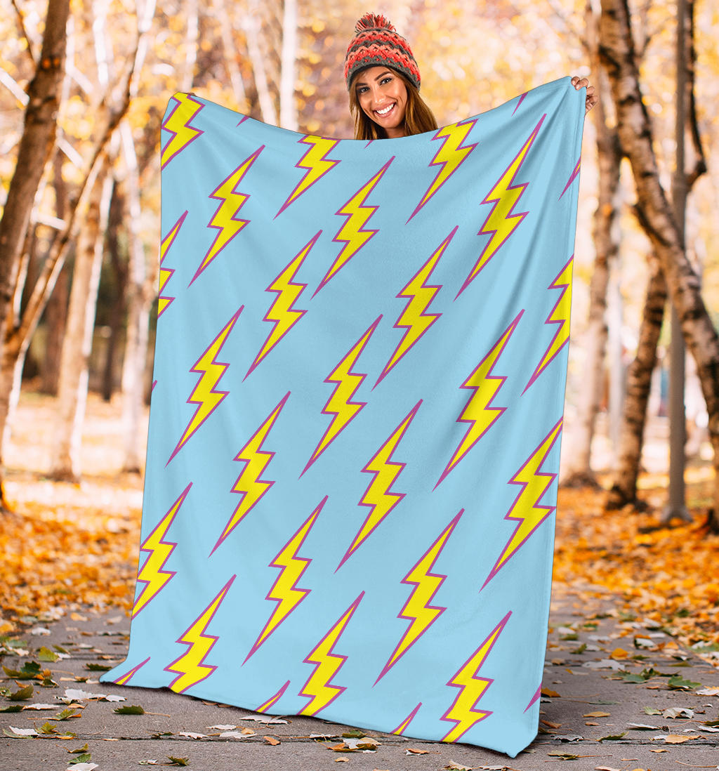Lightning Thunder Pattern Print Design 02 Premium Blanket