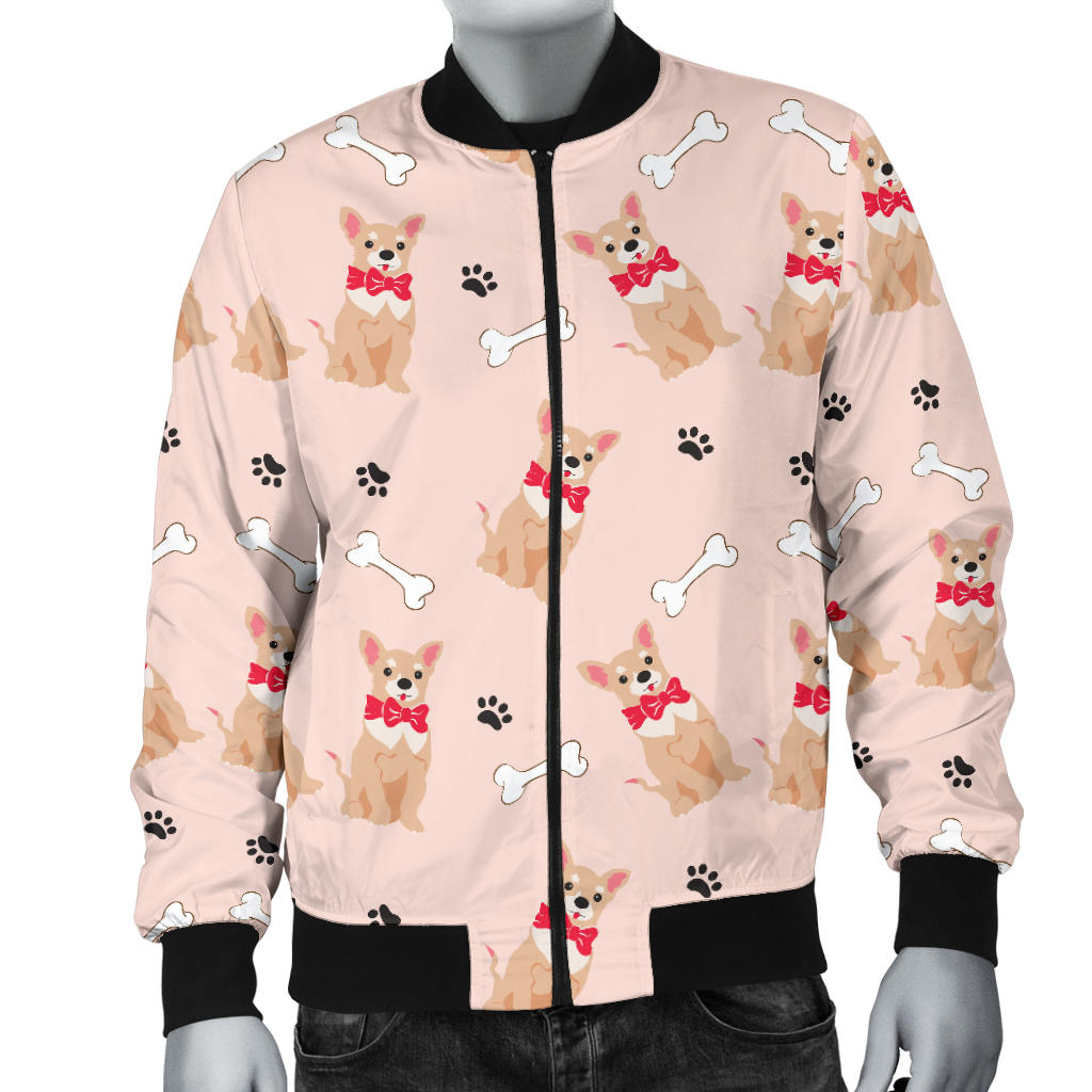 Chihuahua Pattern Print Design 04 Men Bomber Jacket