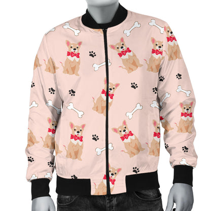 Chihuahua Pattern Print Design 04 Men Bomber Jacket