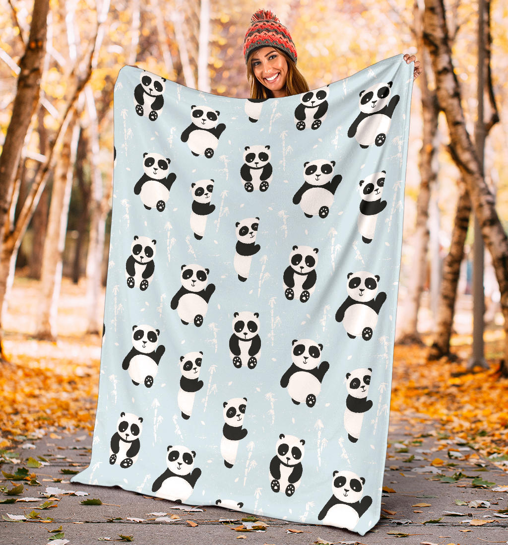Panda Pattern Print Design A01 Premium Blanket