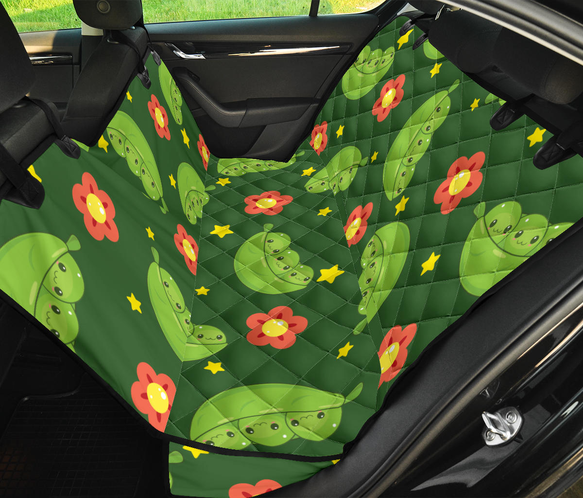 Peas Pattern Print Design A01 Rear Dog Car Seat Cover Hammock
