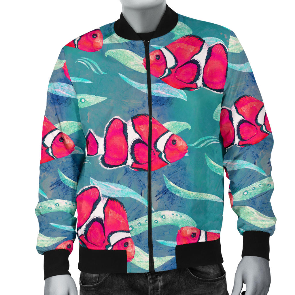 Clownfish Pattern Print Design 02 Men Bomber Jacket