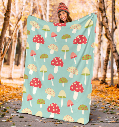 Mushroom Pattern Print Design A01 Premium Blanket