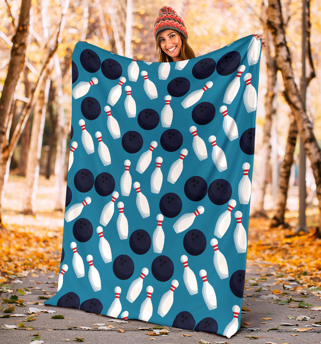 Bowling Pin Pattern Print Design 010 Premium Blanket