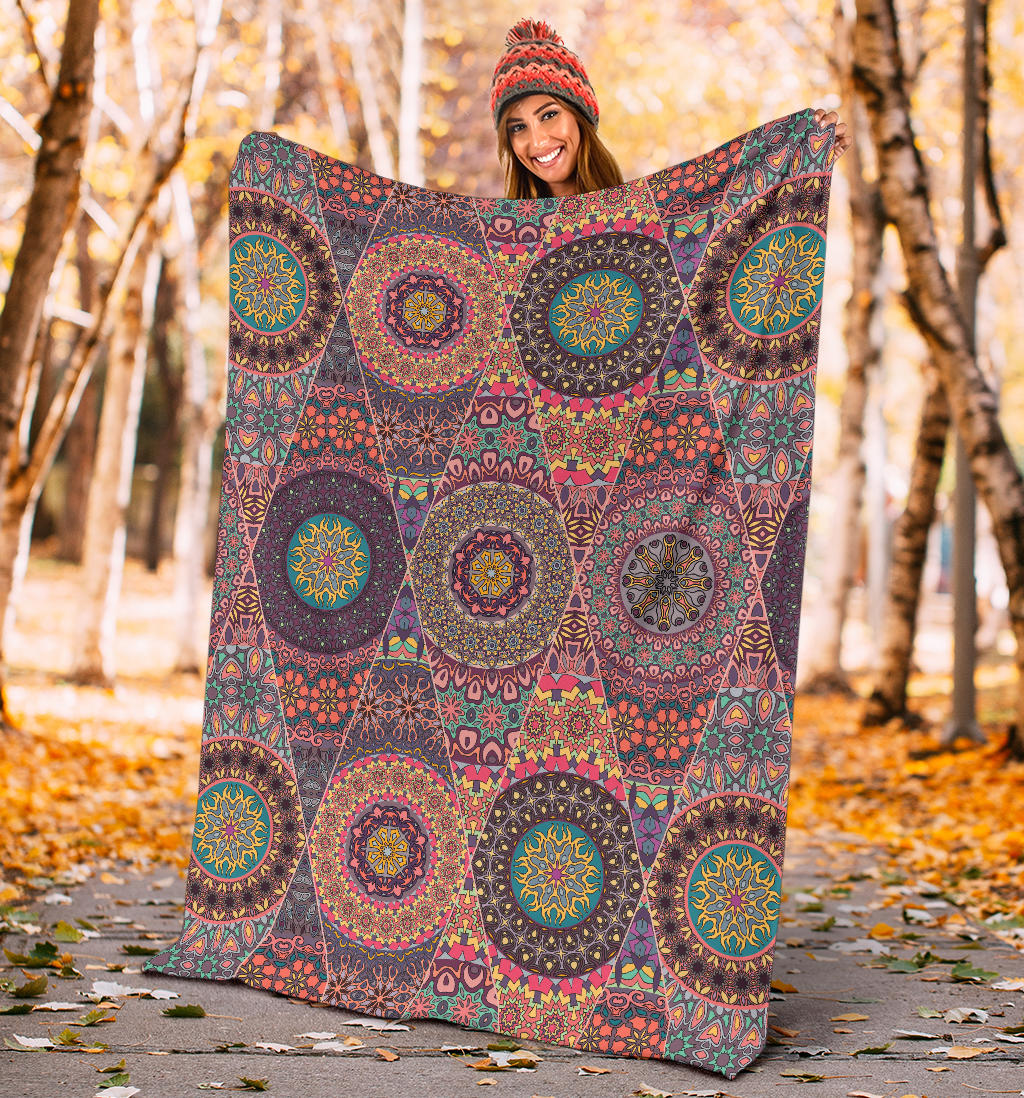 Bohemian Pattern Print Design 07 Premium Blanket