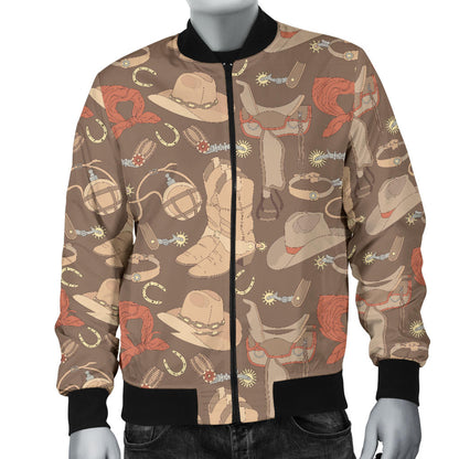 Cowboy Pattern Print Design 02 Men Bomber Jacket