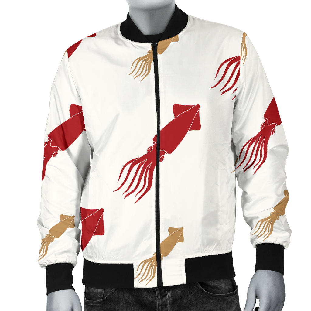 Giant Squid Pattern Print Design 01 Men Bomber Jacket