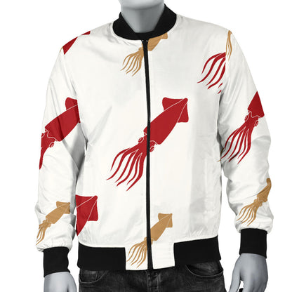 Giant Squid Pattern Print Design 01 Men Bomber Jacket