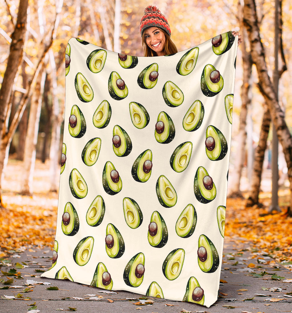 Avocado Pattern Print Design 01 Premium Blanket